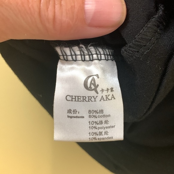 Cherry AKA Black Embroidered Night Crescent Moon Crewneck Short Sleeve T-Shirt L - Picture 6 of 10